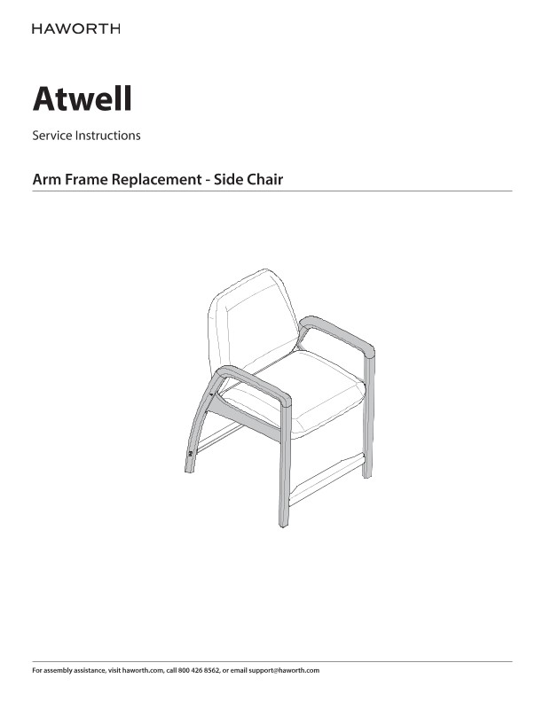 Atwell - Side Chair Arm Frame Replacement - Installation