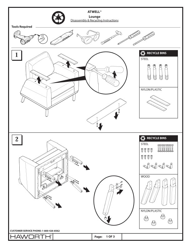 Atwell Lounge Chair Recycle Instructions 